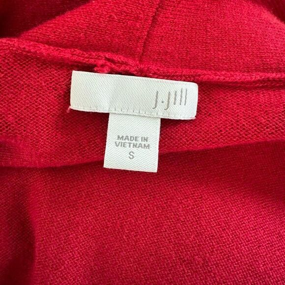J. Jill Red Cowl Neck Tunic Pullover Sweater Women Size Small Fall Cotton Blend - Picture 5 of 7